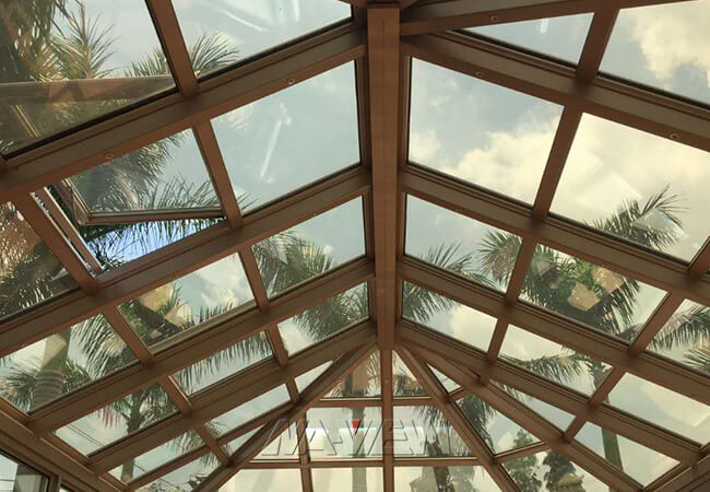 Sunroom en aluminium de plafond voûté de Chambre d'été facile à nettoyer avec de l'eau 3